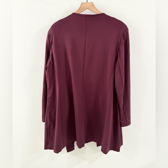 Lane Bryant Ponte Open Front Jacket Burgundy Size 18/20 - Picture 8 of 8